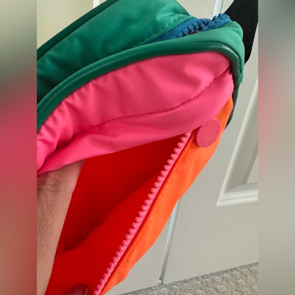 Stella McCartney Kids color block logo strap shoulder bag pink orange neon black - Picture 5 of 10